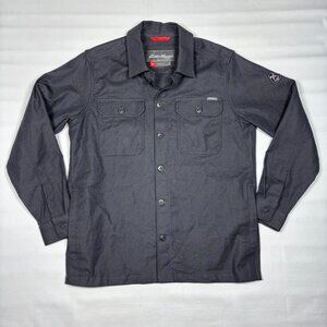 Eddie Bauer Mountain Ops Gray Canvas Shirt Jacket Shacket Outdoor Work Mens Med